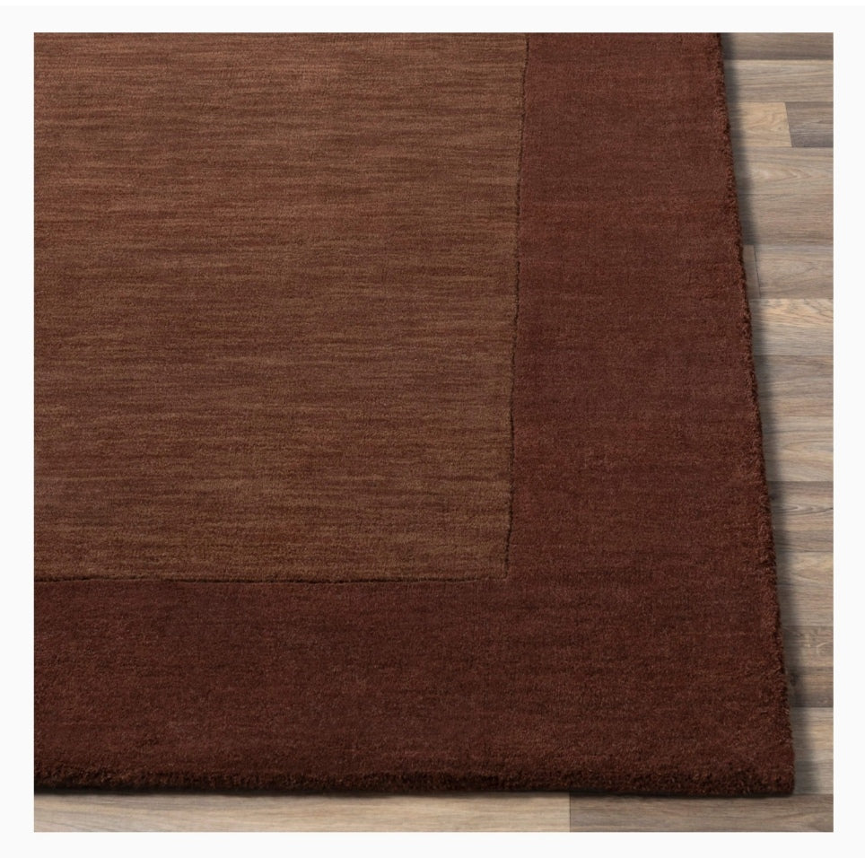 Solid Brown Rug Hand Tufted Rug for Scandinavian Decor