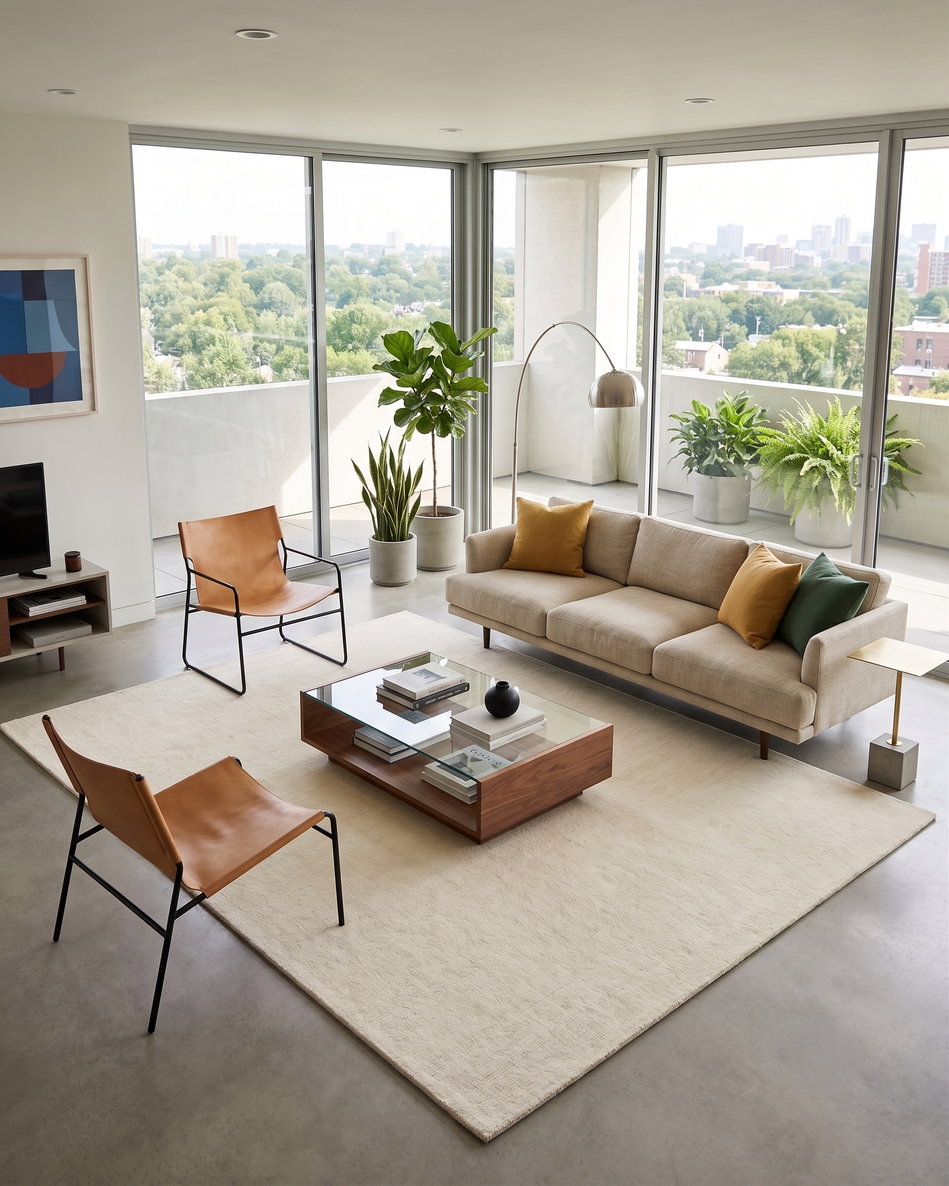 Handwoven Modern Dusty White Wool Rug