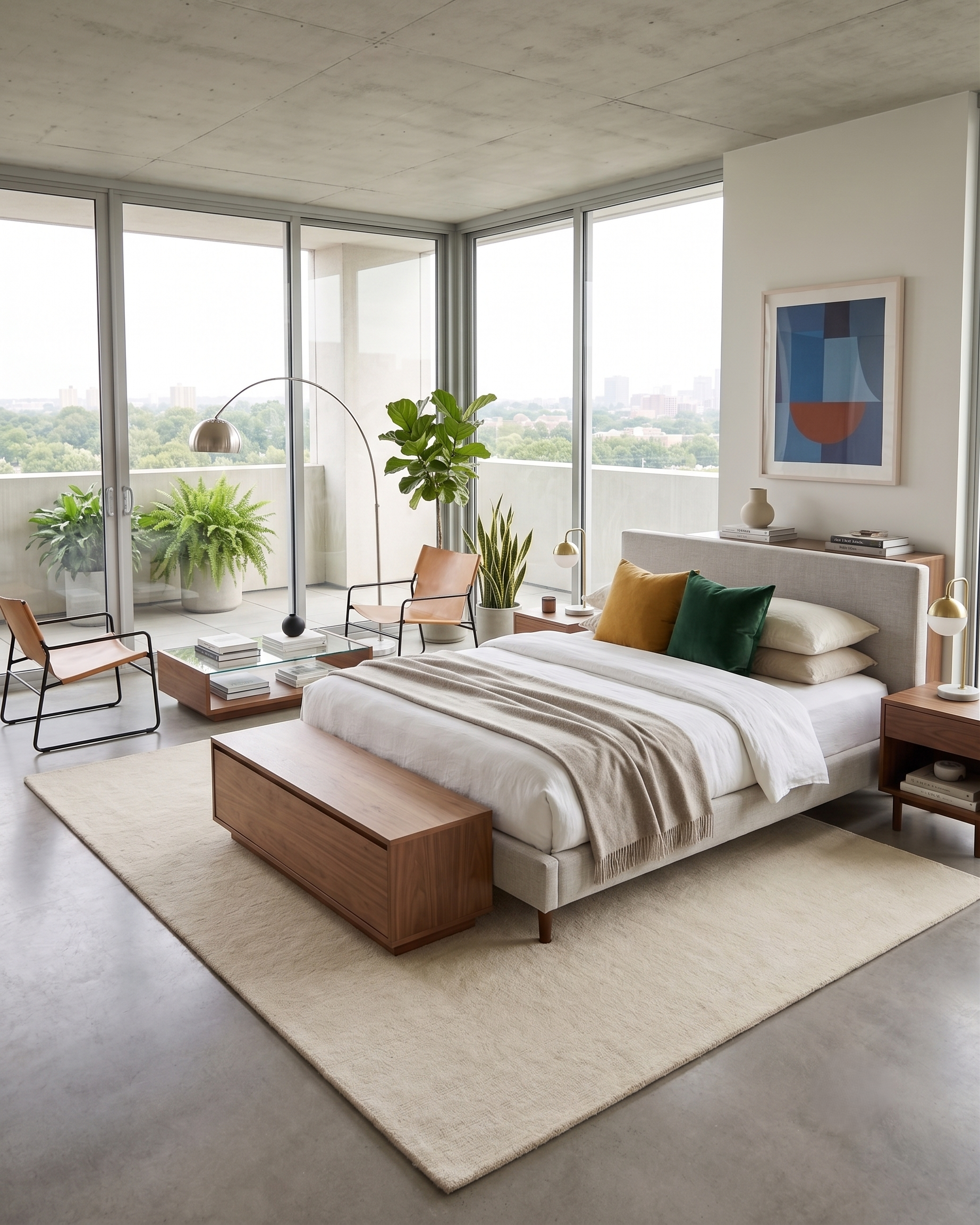 Handwoven Modern Dusty White Wool Rug