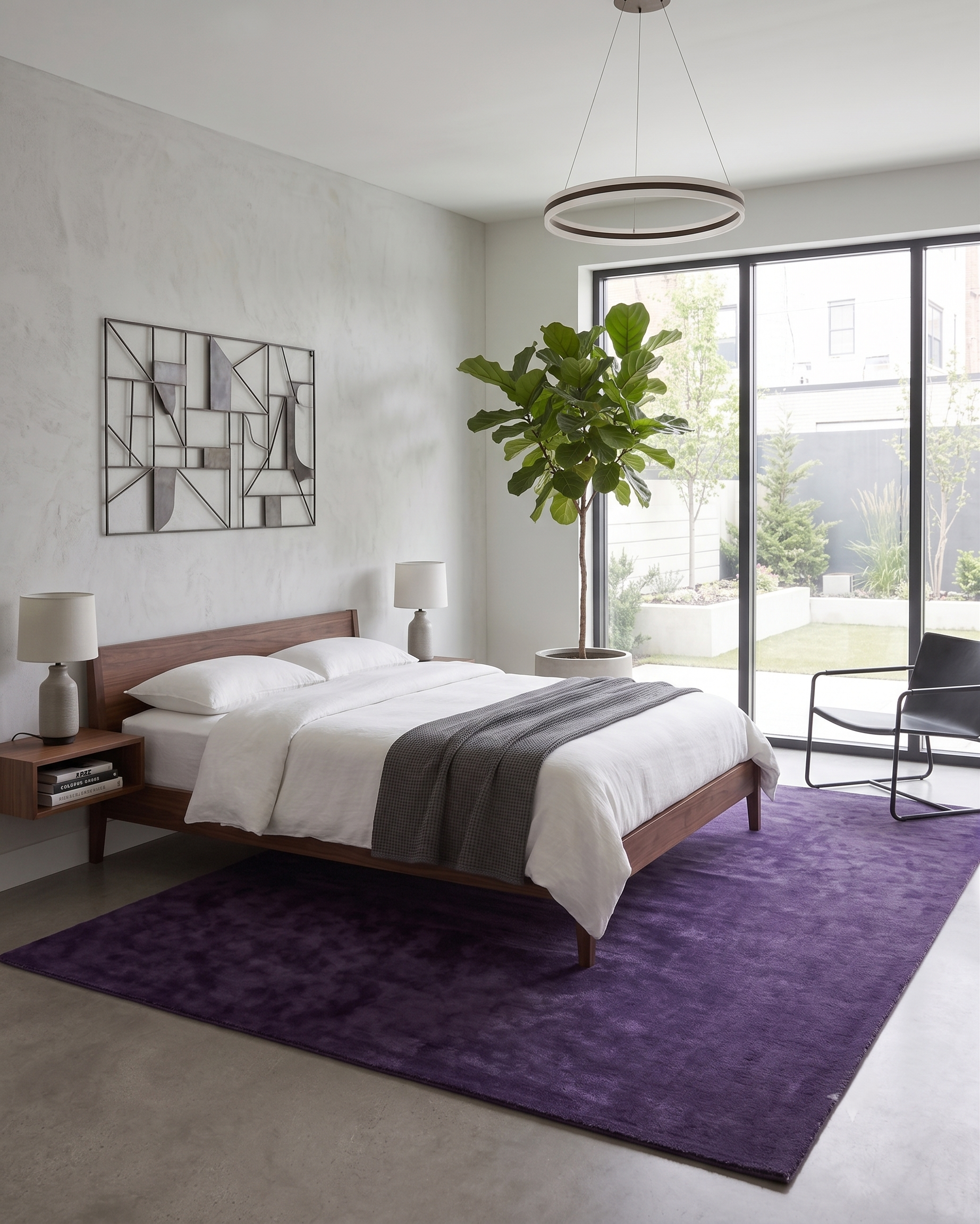 Handwoven Lilac Purple Wool Rug