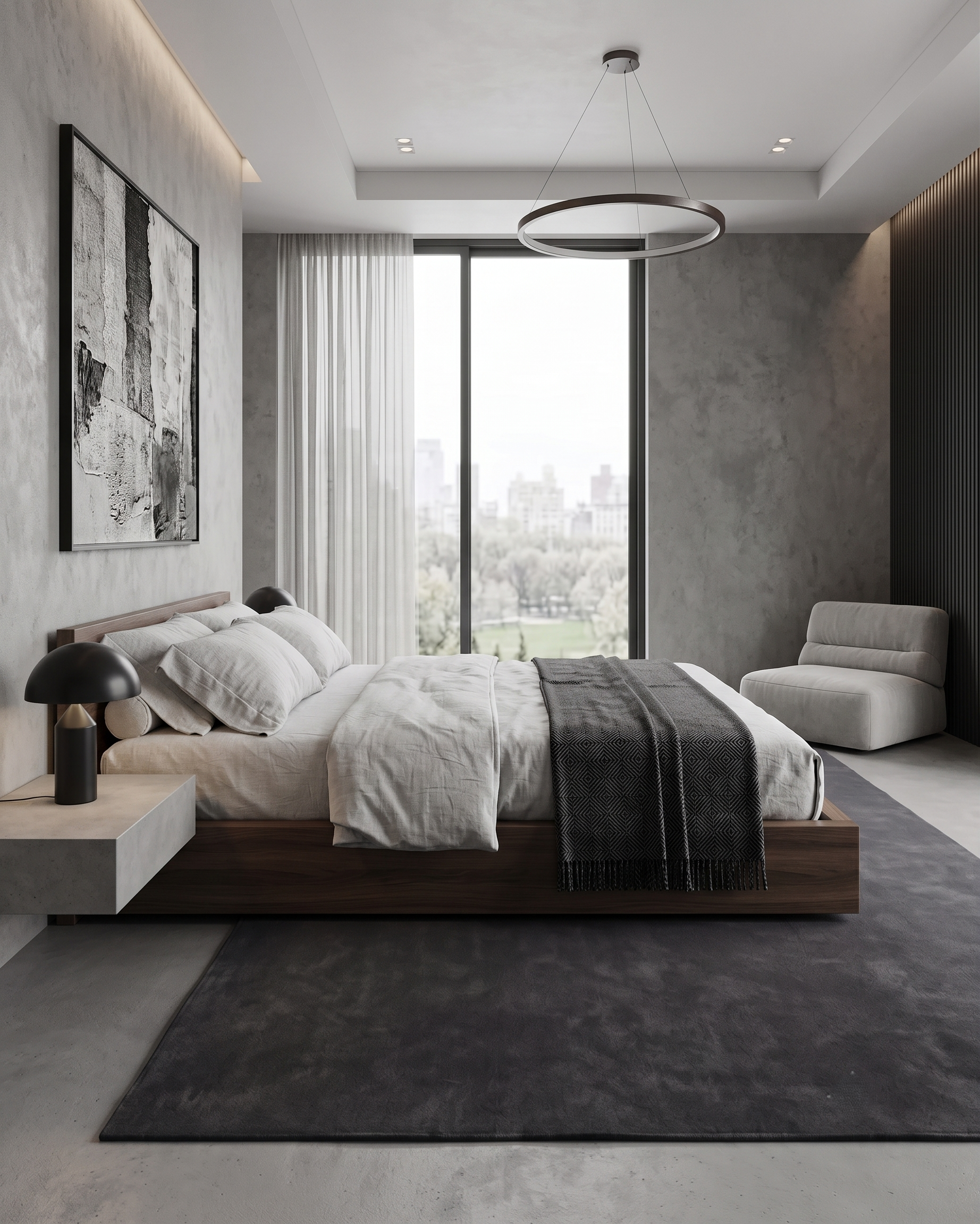 Handwoven Pencil Grey Wool Rug