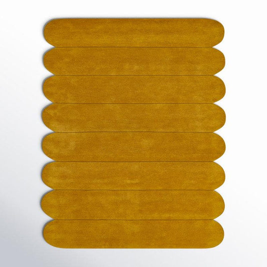 Modern Mustard Yellow Hand-Tufted Custom Rug – Bold Geometric Design