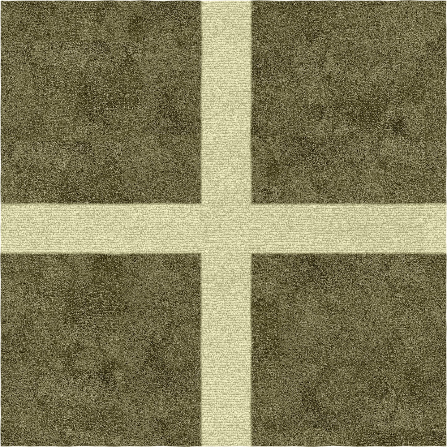 Minimalist Grid Wool Rug – Olive & Beige | Hand-Tufted Modern Carpet by DeKnots