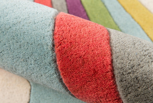 Radiant Spectrum Rug – Hand-Tufted Wool | Colorful Starburst Modern Carpet