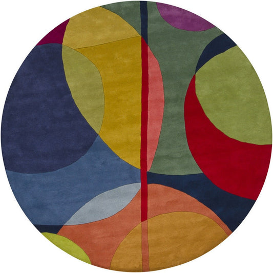 Modern Abstract Round Rug – Hand-Tufted Wool Carpet