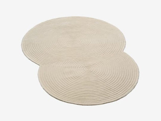 Modern Dual-Circle Hand Tufted Wool Rug – Custom Minimalist Carpet