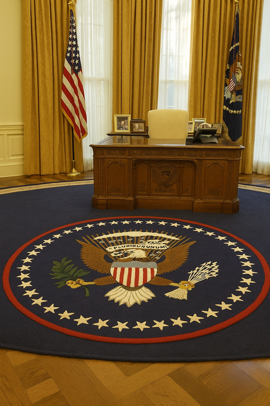 Presidential Round Rug – Hand-Tufted USA Eagle Seal Carpet (3ft to 9ft)