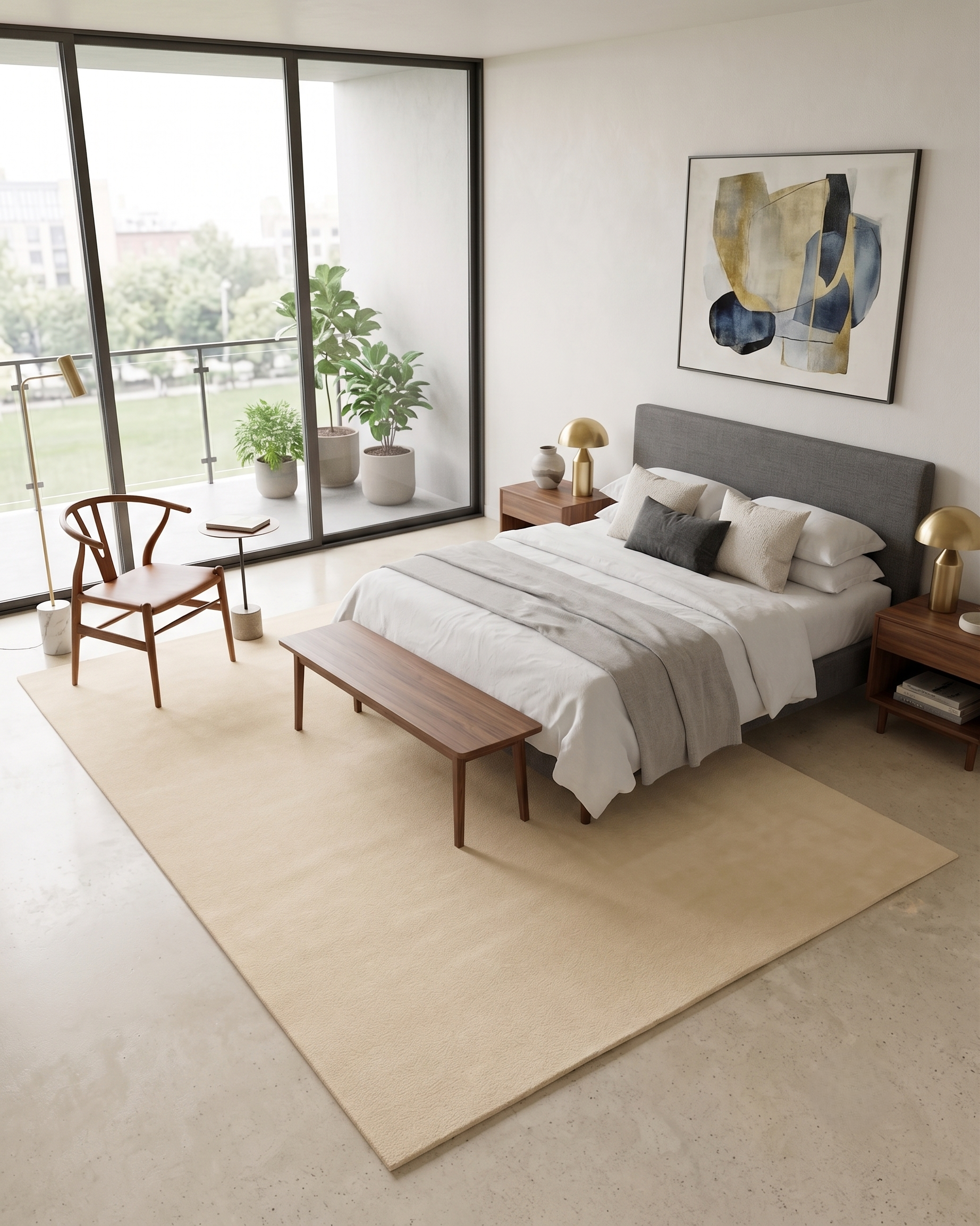 Handwoven Solid Butter Yellow Wool Area Rug