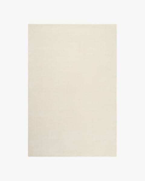 Handwoven Modern Dusty White Wool Rug