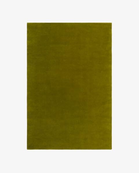 Handwoven Solid Milano Green Wool Rug