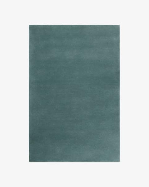 Handwoven Pale Green Wool Rug