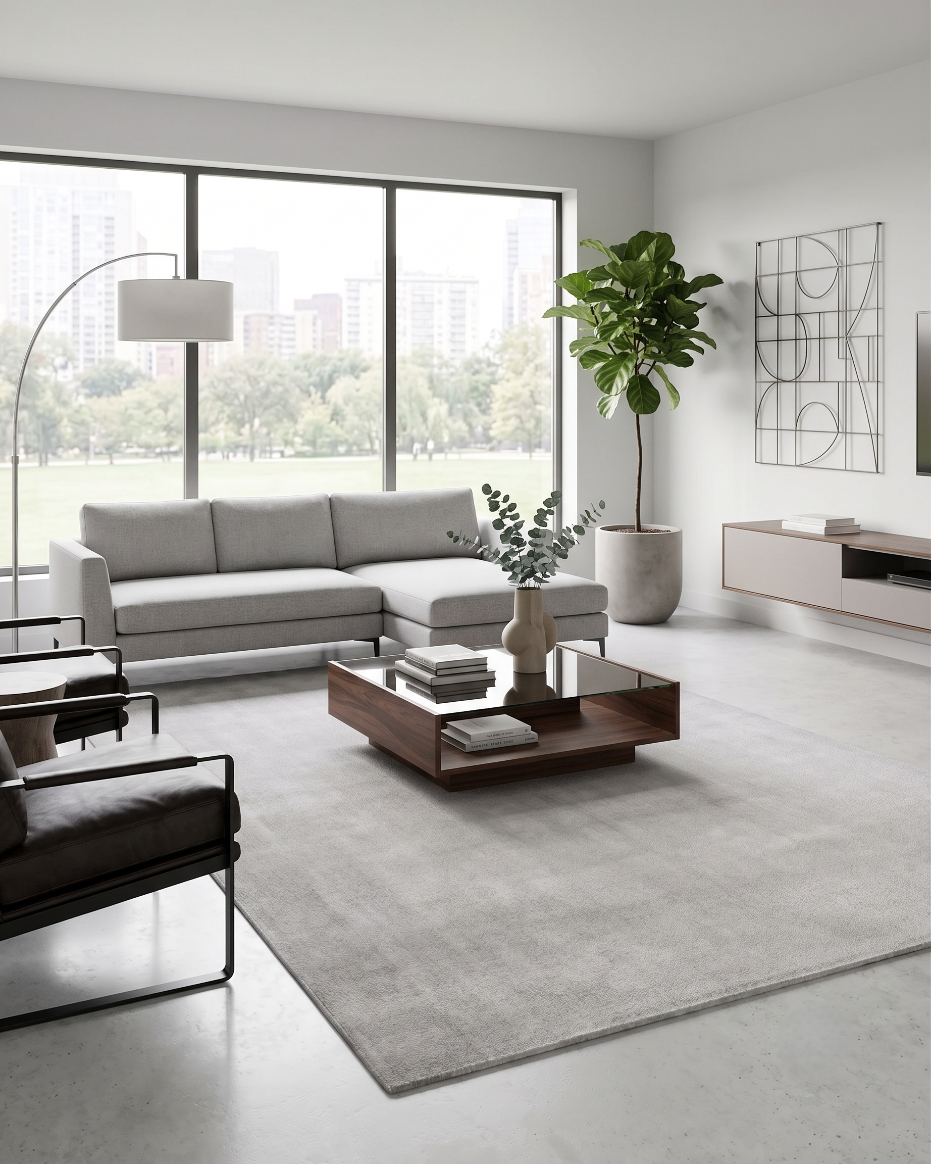 Handwoven Silver Grey Wool Rug