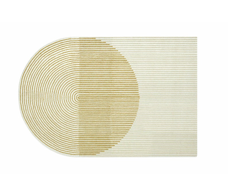 Beige woven placemat with circular design on a white background
