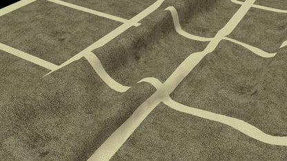 Minimalist Grid Wool Rug – Olive & Beige | Hand-Tufted Modern Carpet by DeKnots