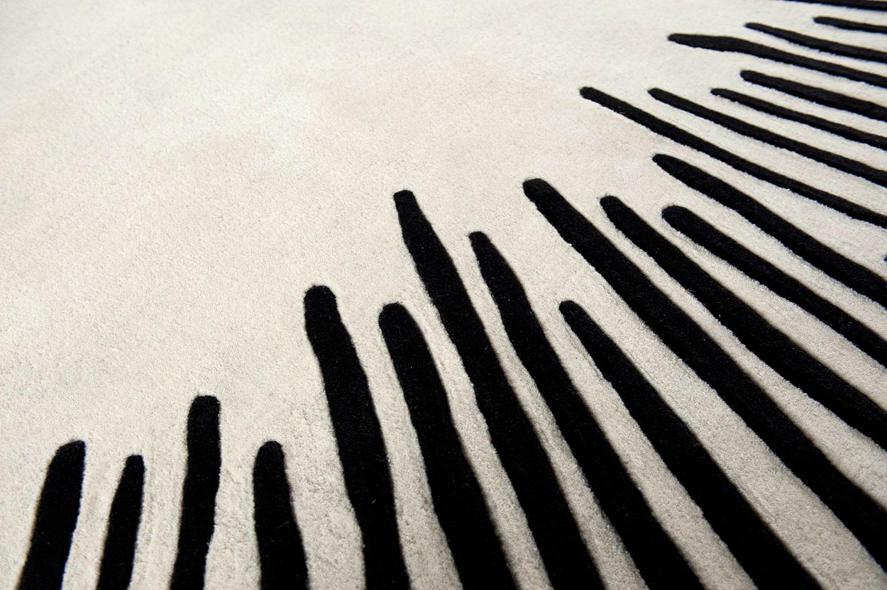 Black abstract pattern on a white background