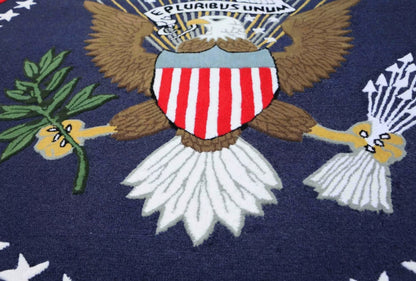 Presidential Round Rug – Hand-Tufted USA Eagle Seal Carpet (3ft to 9ft)